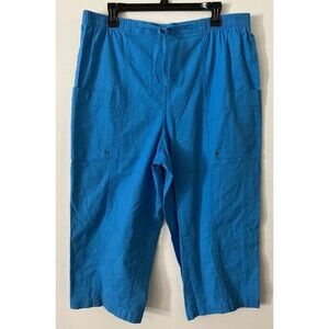 NWT Westbound Women’s Aqua Blue Stretch Capris 16W Vacation Beach Cute